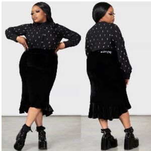 Killstar x Wednesday Little Storm Cloud Midi Skirt NWOT